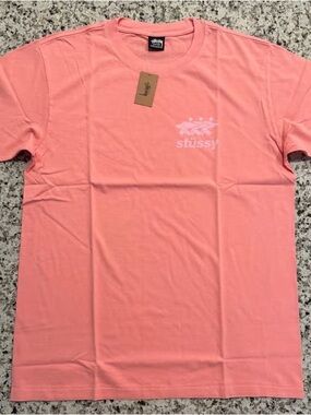 Stussy Pink Graphic Logo T-Shirt
